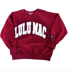 Lulu Mac Maroon and White Puff Sweatshirt